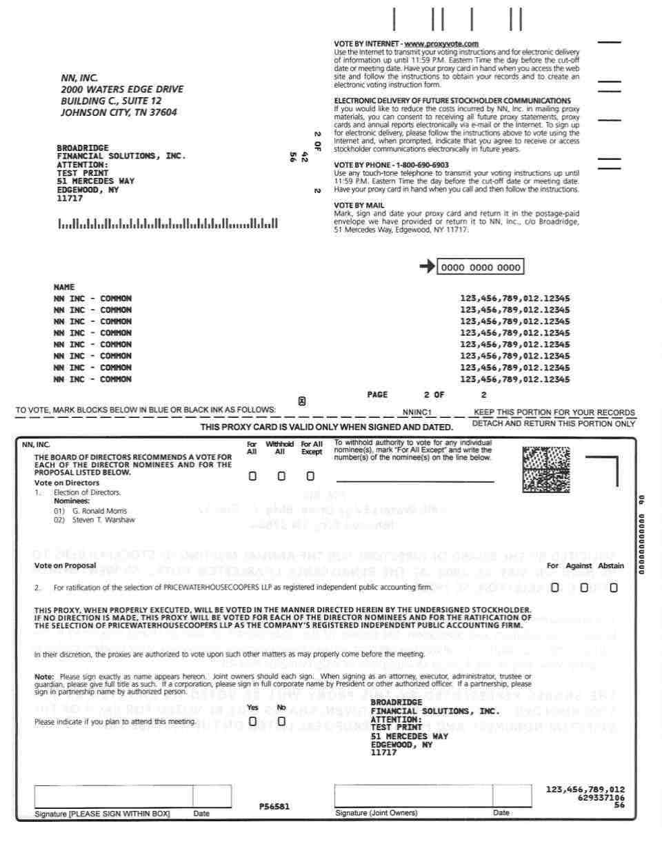 NN PROXY CARD